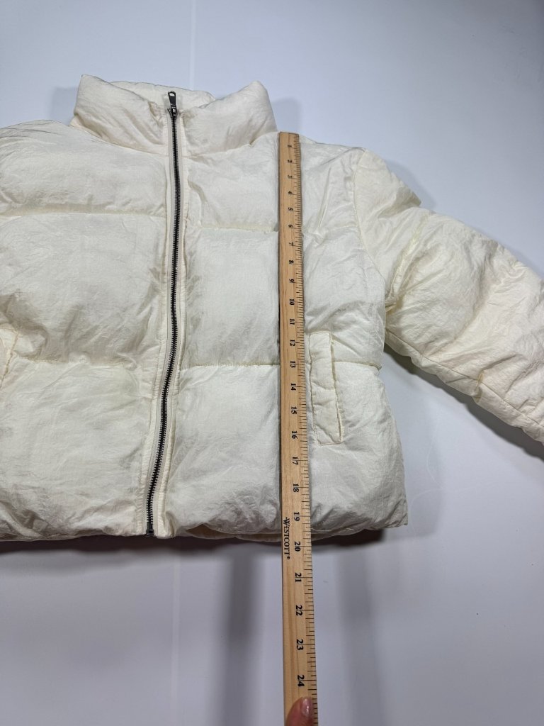 Vintage Charm Jacket Women's M White Nylon Puffer Lined Cropped Full-Zipper — image 3 of 8